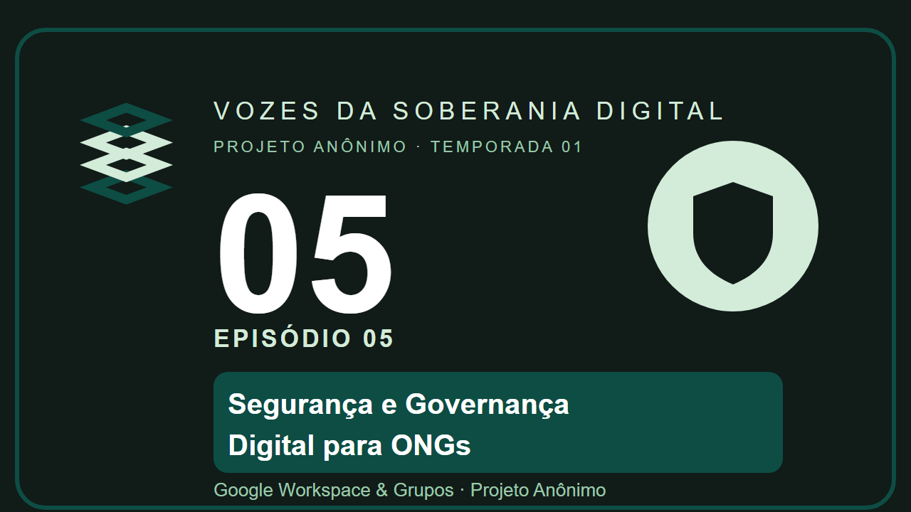 Capa do episódio 05 — Segurança e Governança Digital para ONGs