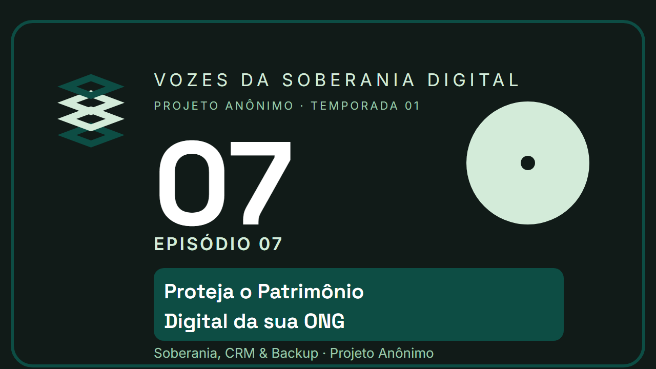 Capa do Ep. 07 — Proteja o Patrimônio Digital da sua ONG